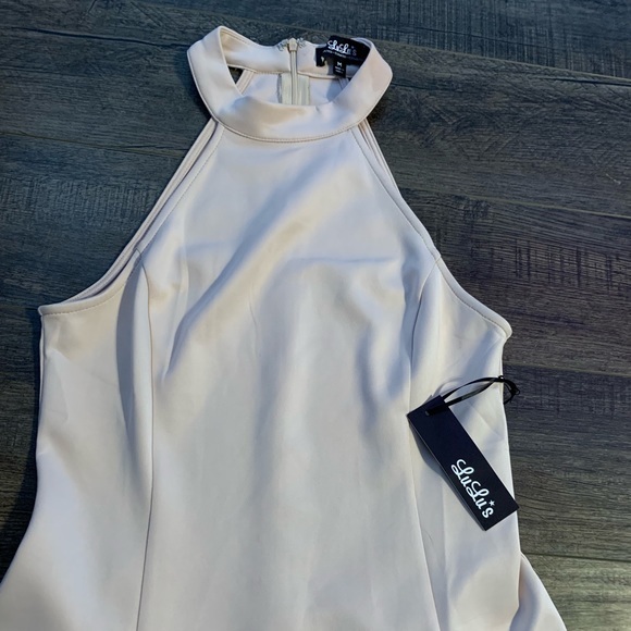 NWT Lulus Devoted to You Beige Halter dress - Picture 12 of 13